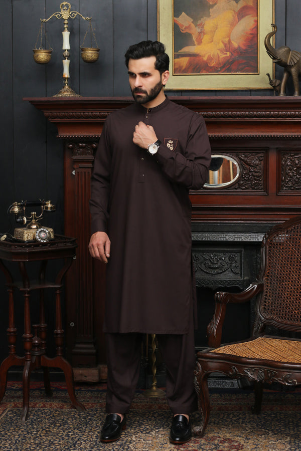 DUNKEL LILA WASCHBARER HERREN SHALWAR KAMEEZ