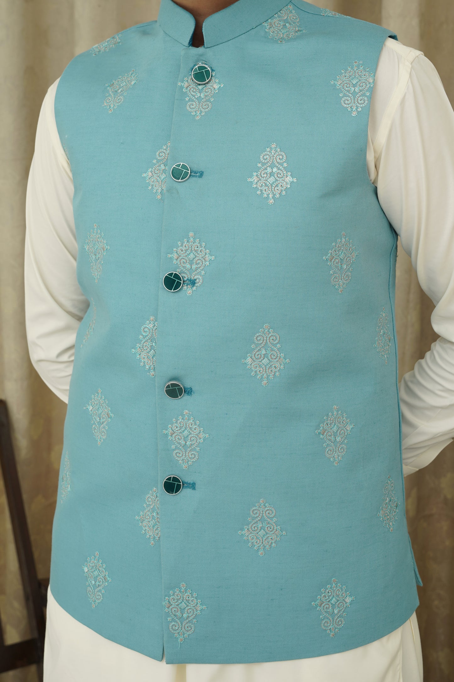 FEROZI EMBROIDERY KID'S WAIST COAT