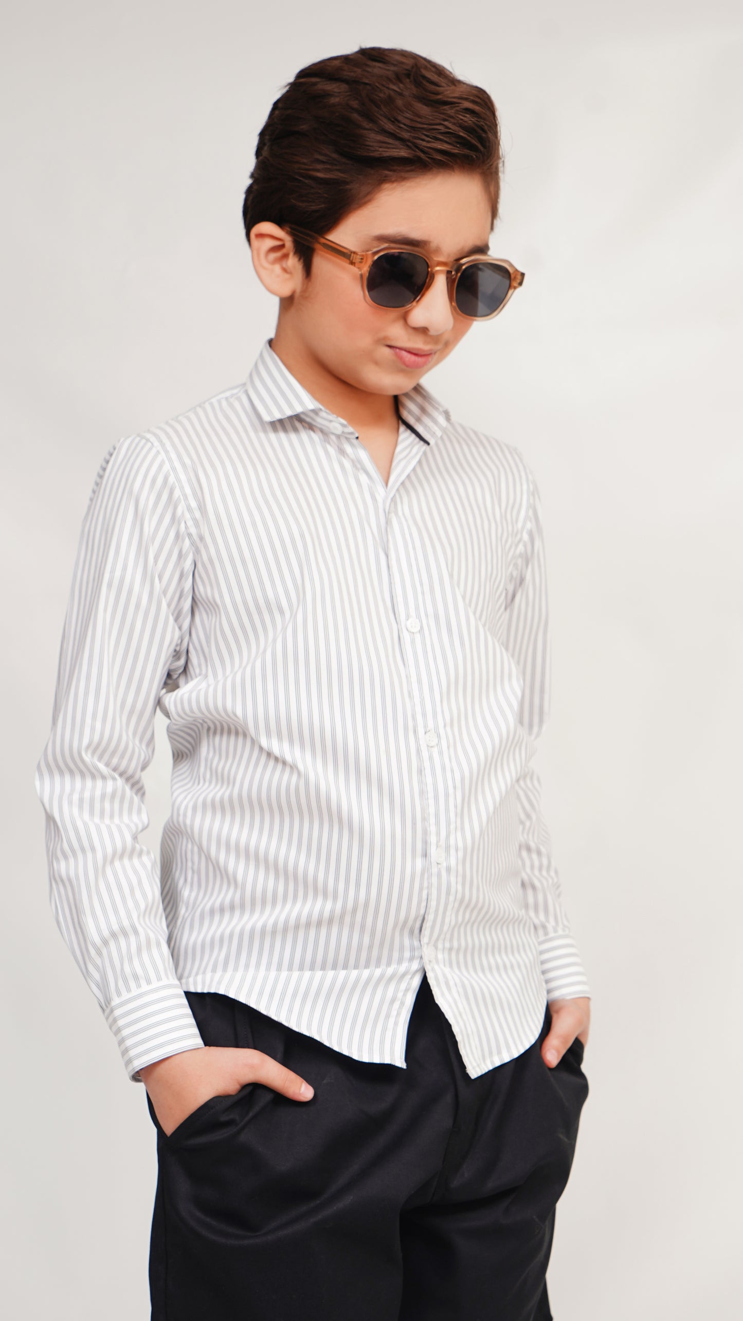 GRAY THICK LINNING SHIRT FOR KIDS