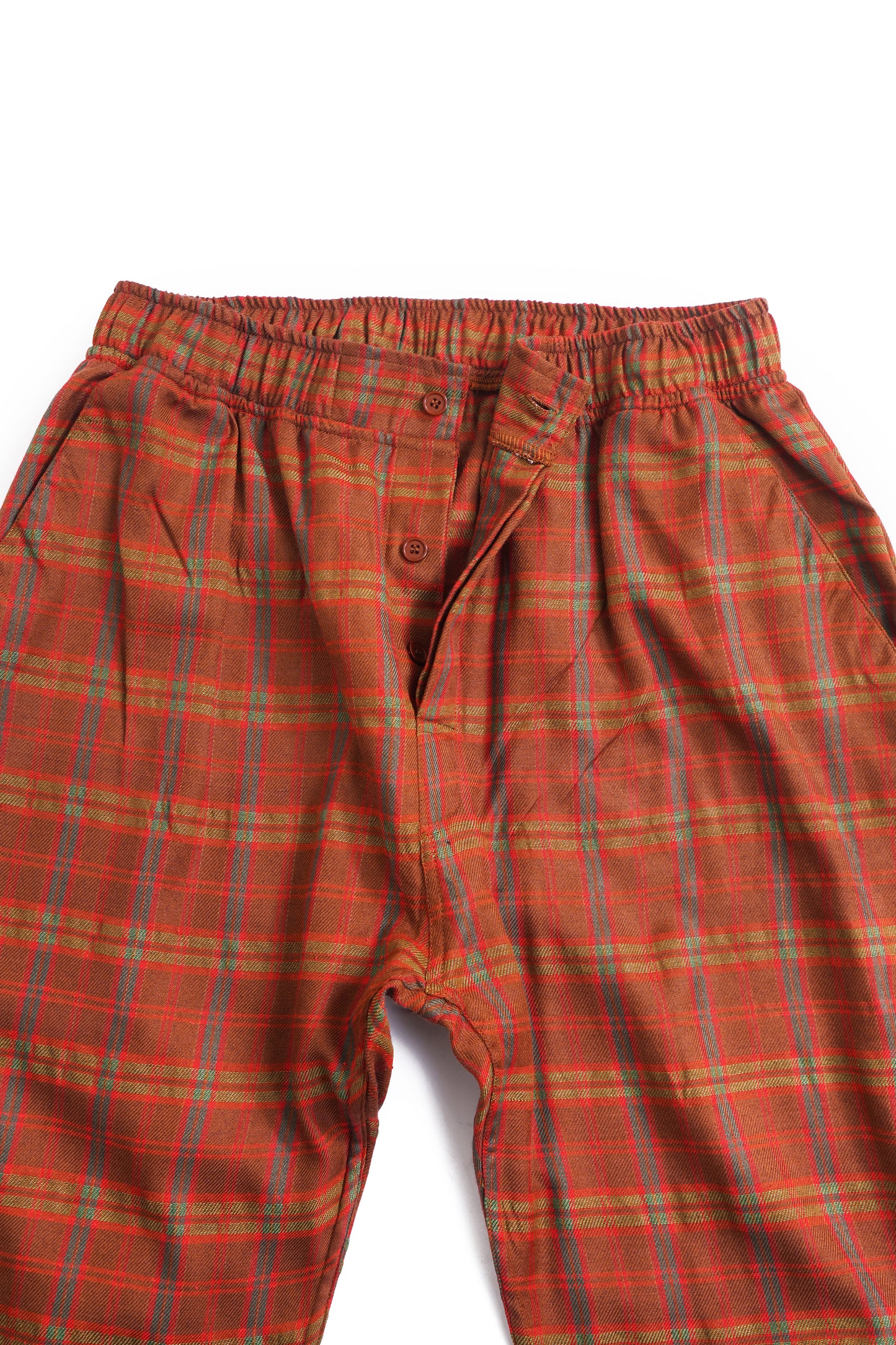 FLALLYN MUSTARD CHECK COMFIRT TROUSER FOR MENS