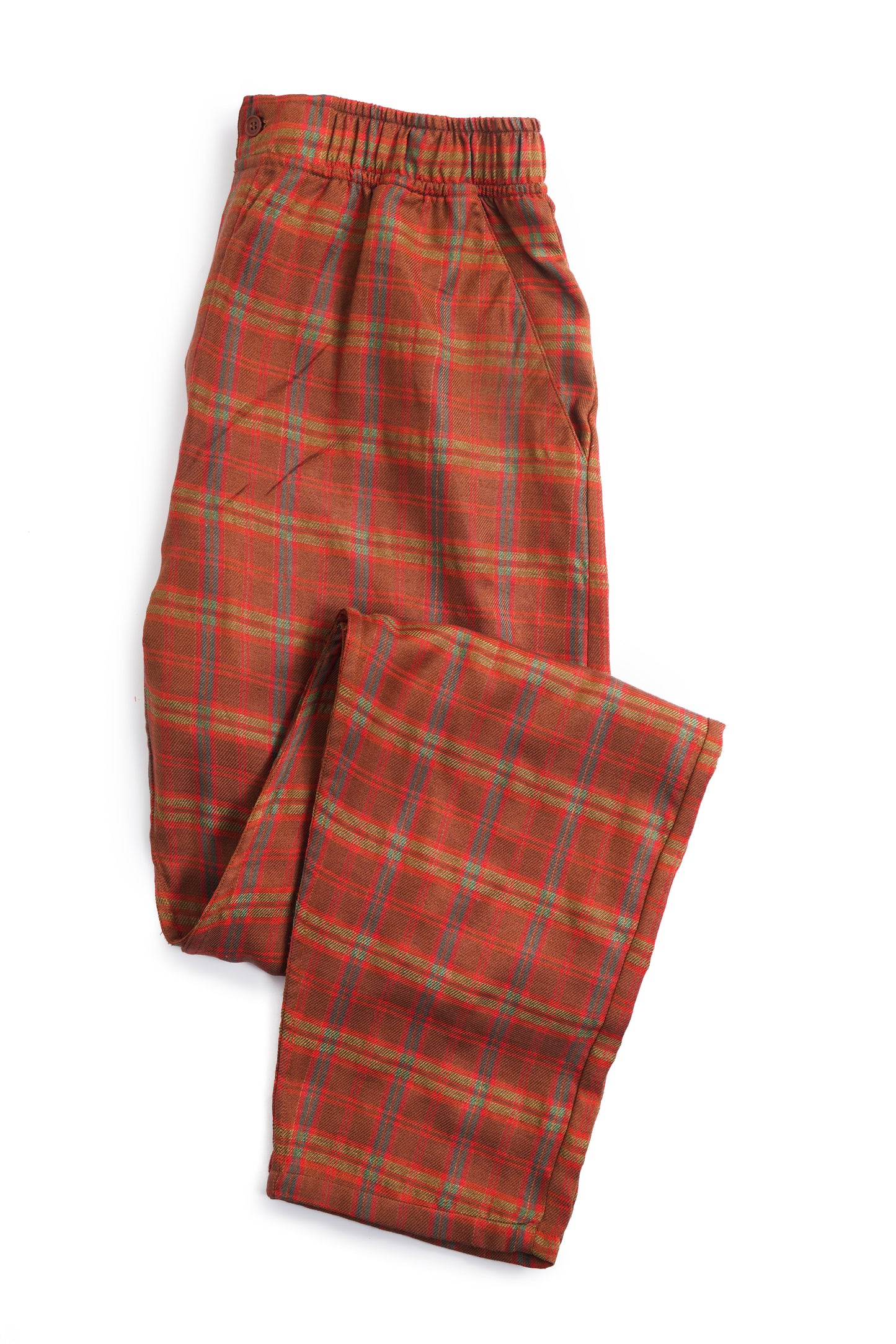 FLALLYN MUSTARD CHECK COMFIRT TROUSER FOR MENS