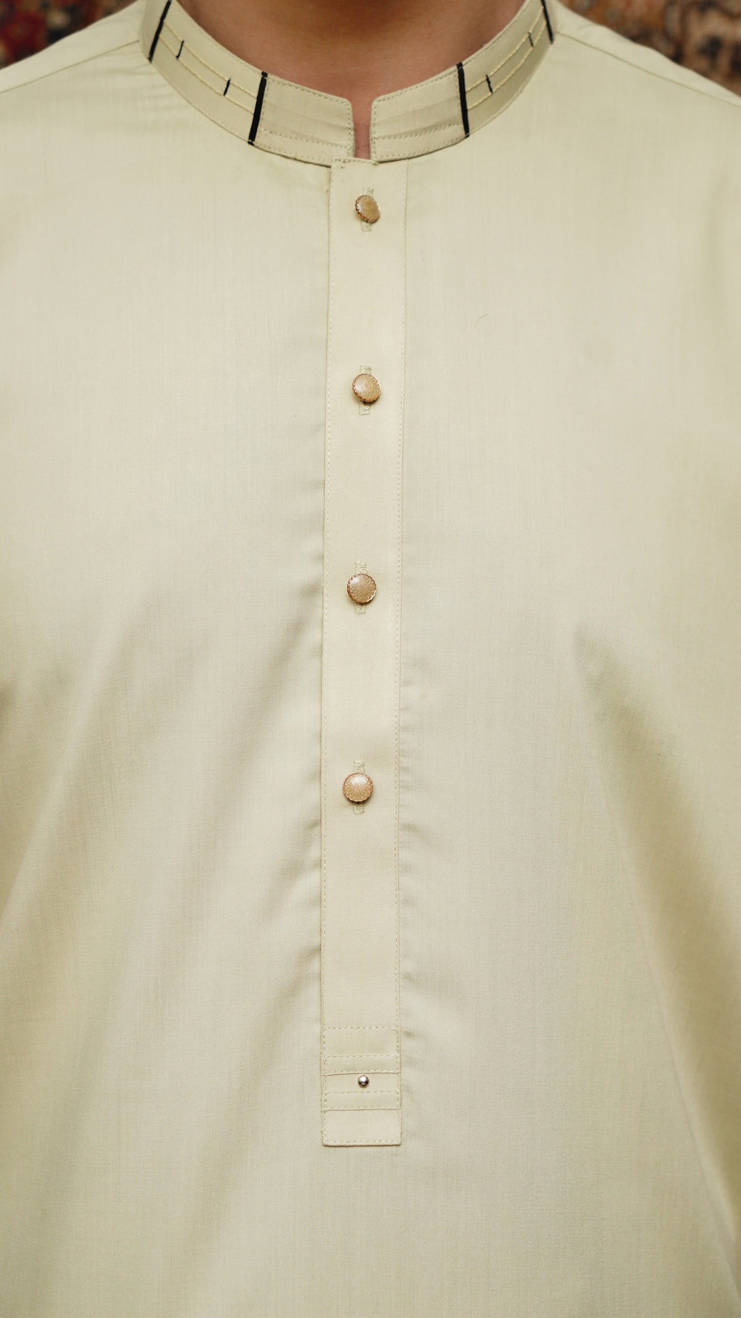 PALE GOLDERNROD WASH & WEAR MEN'S SHALWAR KAMEEZ