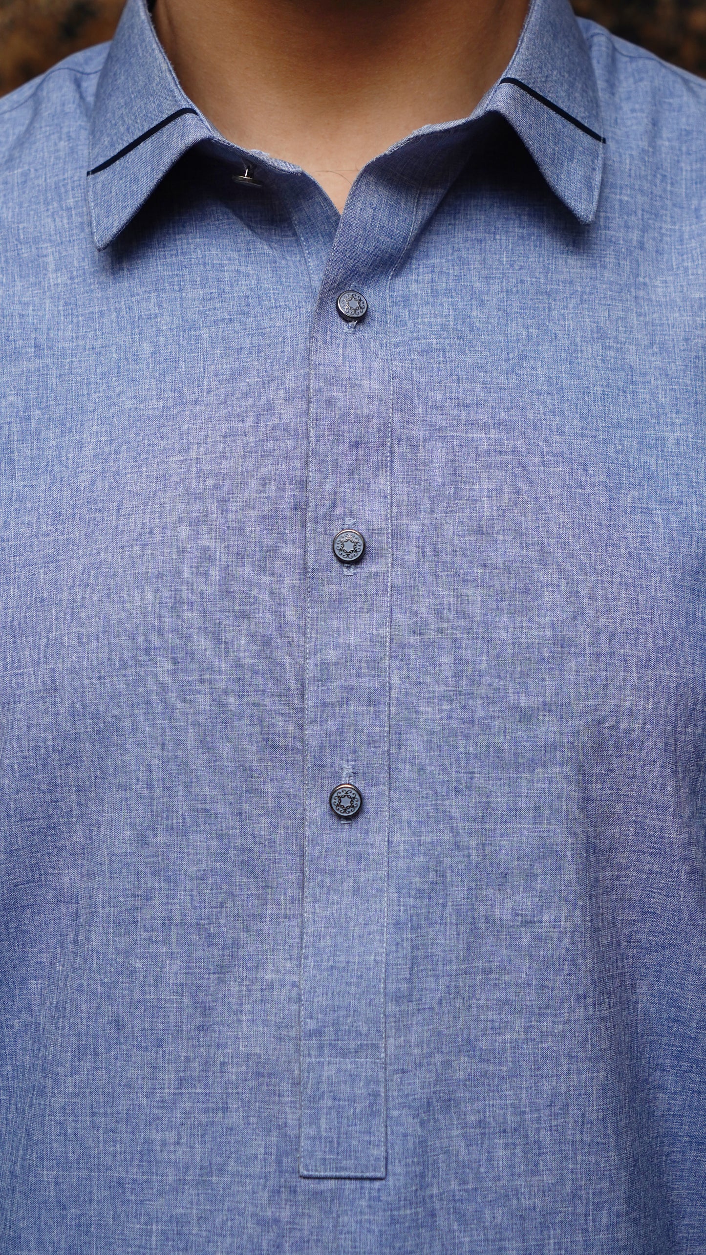 SKY BLUE COLLAR WASH & WEAR MEN'S SHALWAR KAMEEZ