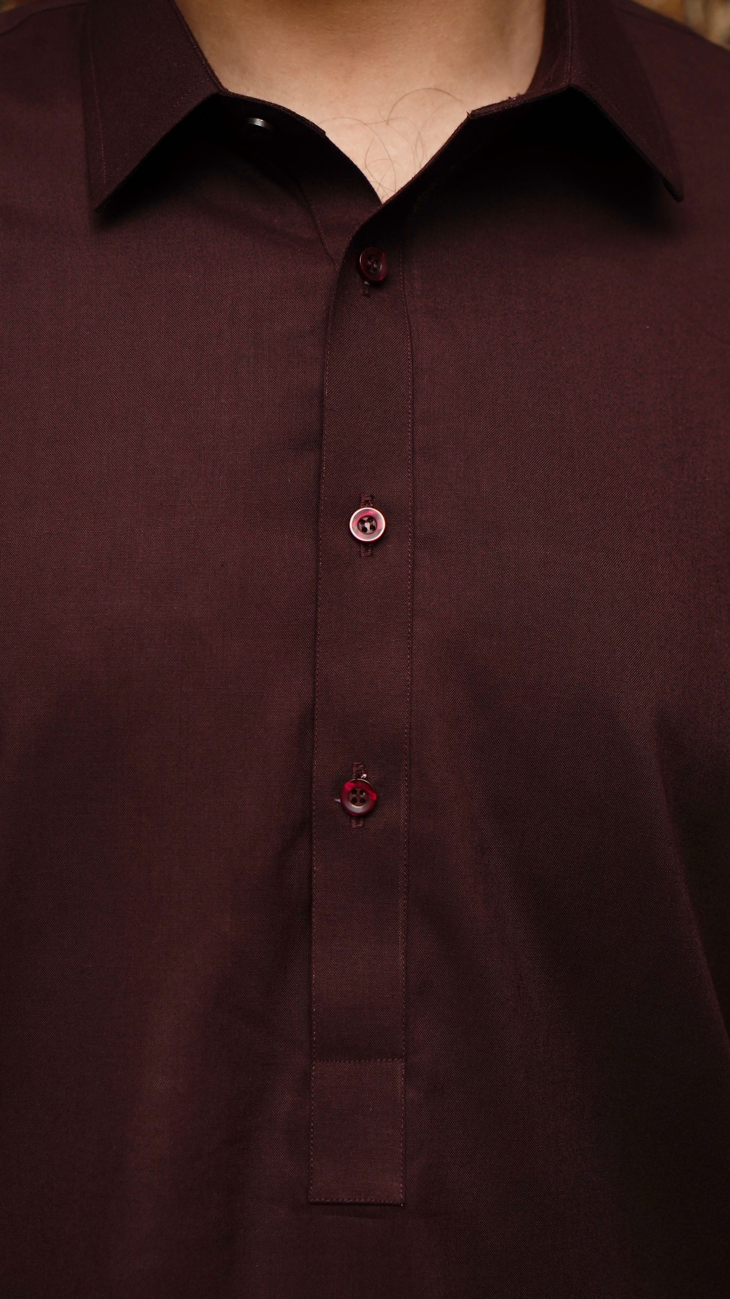 MAROON COLLAR WASH & WEAR MEN'S SHALWAR KAMEEZ