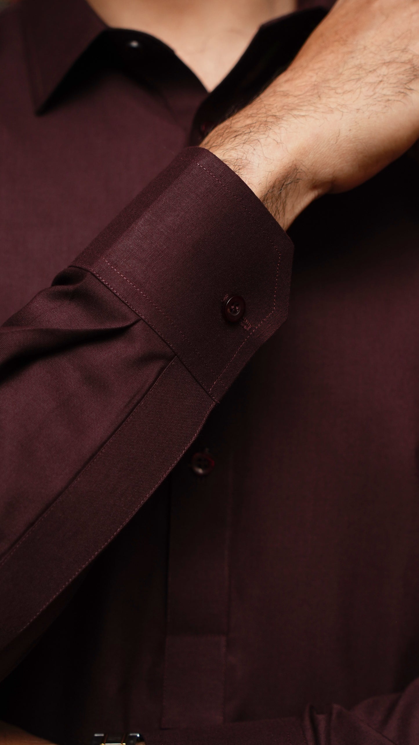 MAROON COLLAR WASH & WEAR MEN'S SHALWAR KAMEEZ