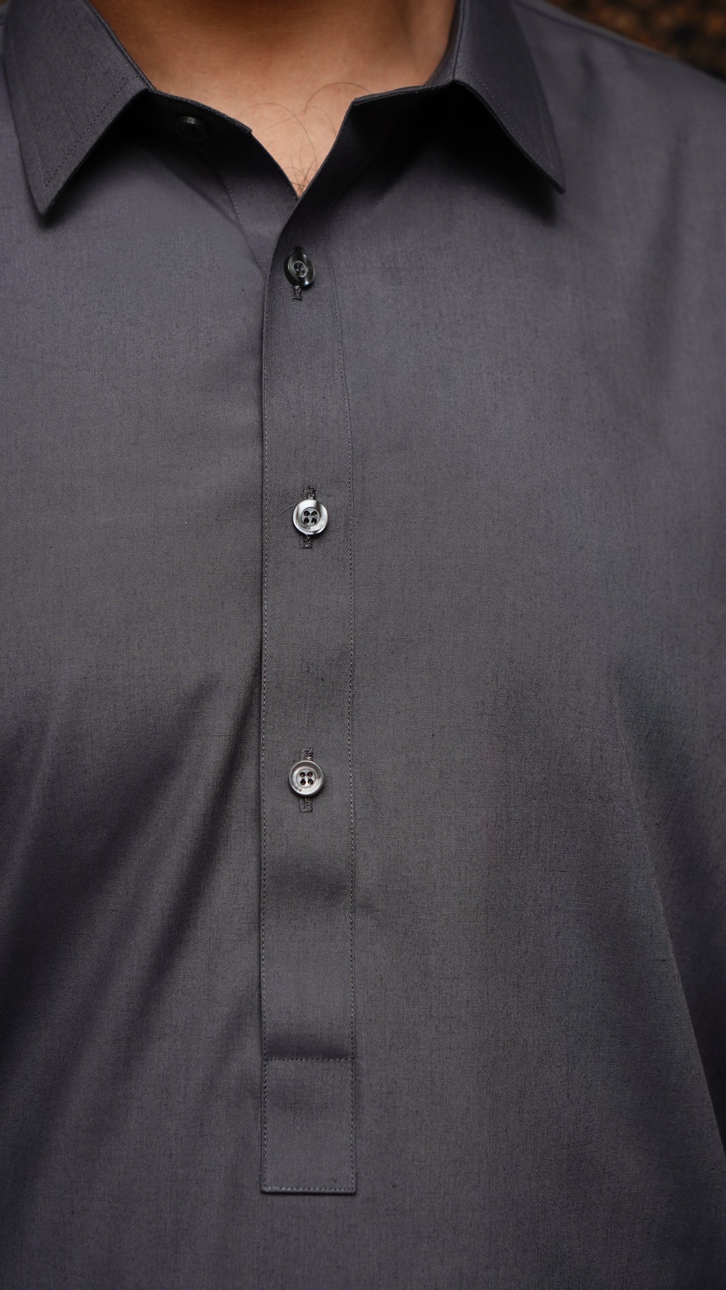 GRAY COLLAR WASH & WEAR MEN'S SHALWAR KAMEEZ