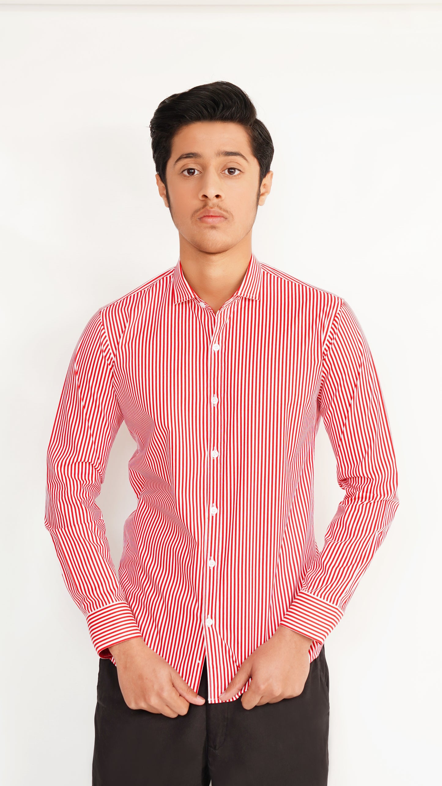 RED AND WHITE LINNING SHIRT FOR MENS