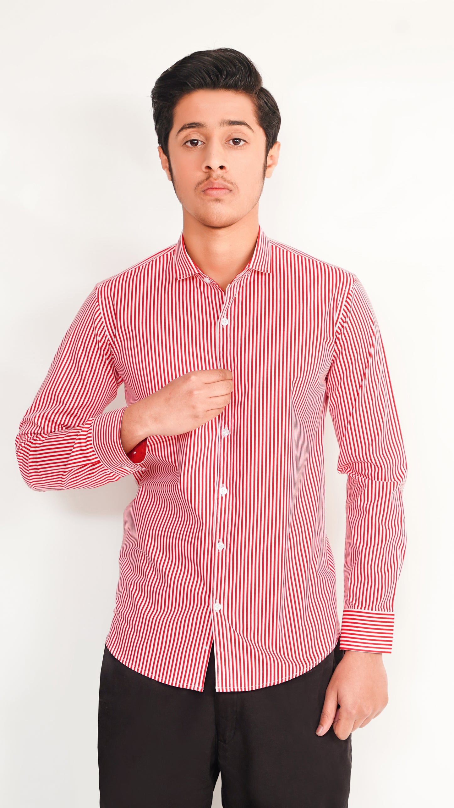 RED AND WHITE LINNING SHIRT FOR MENS