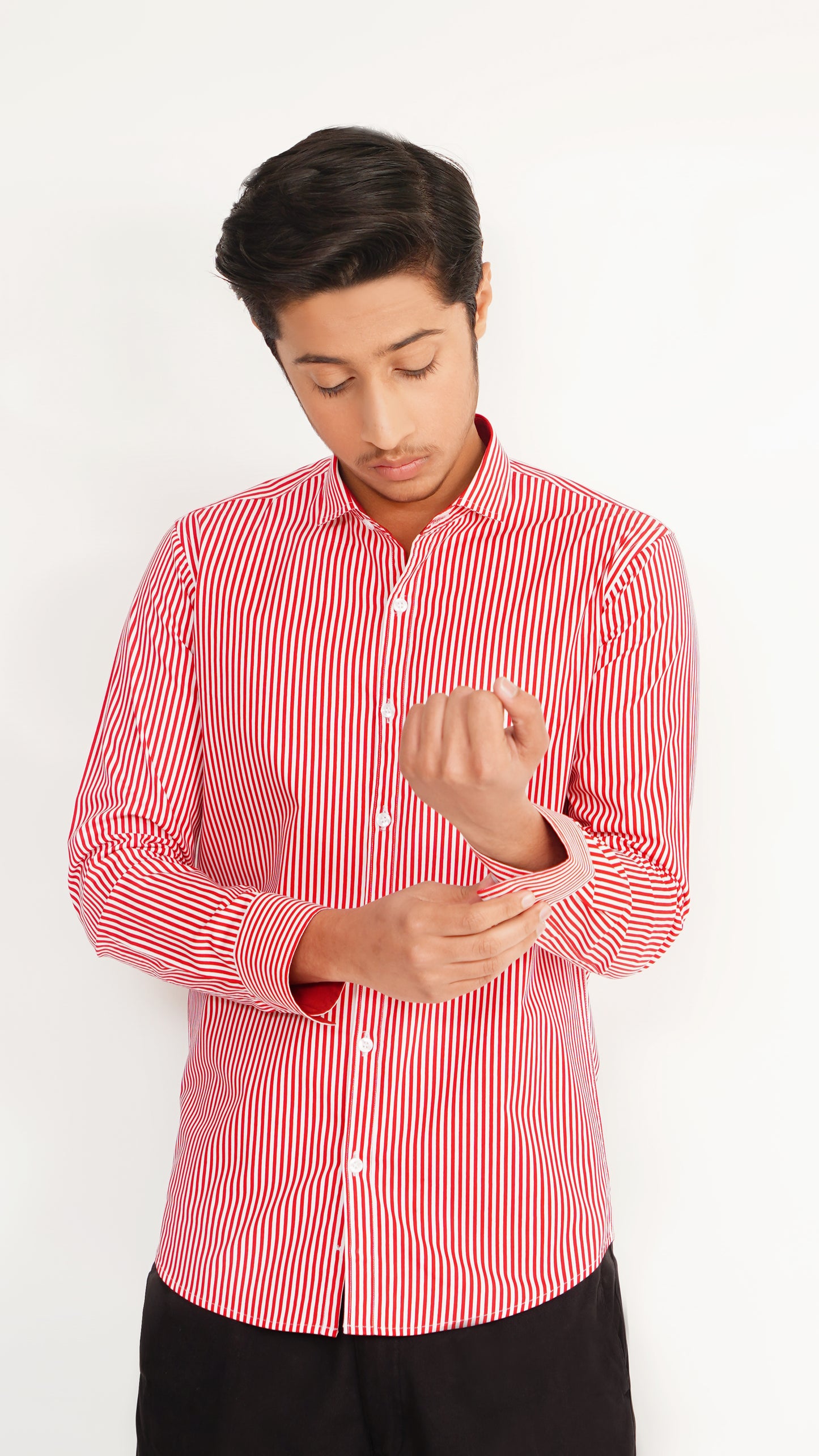 RED AND WHITE LINNING SHIRT FOR MENS