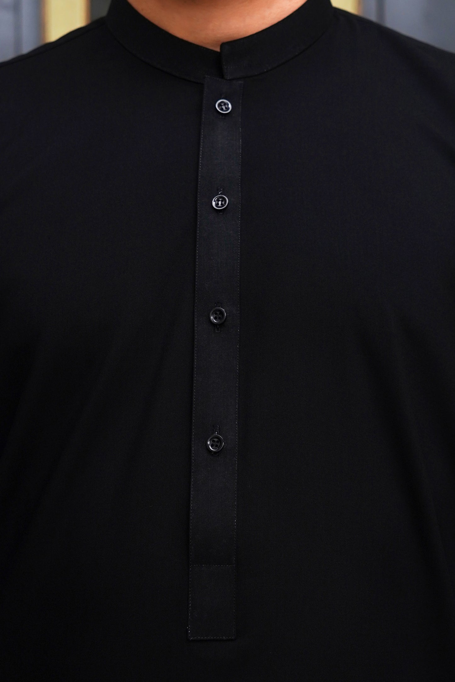 JET BLACK WASH & WEAR MEN'S SHALWAR KAMEEZ