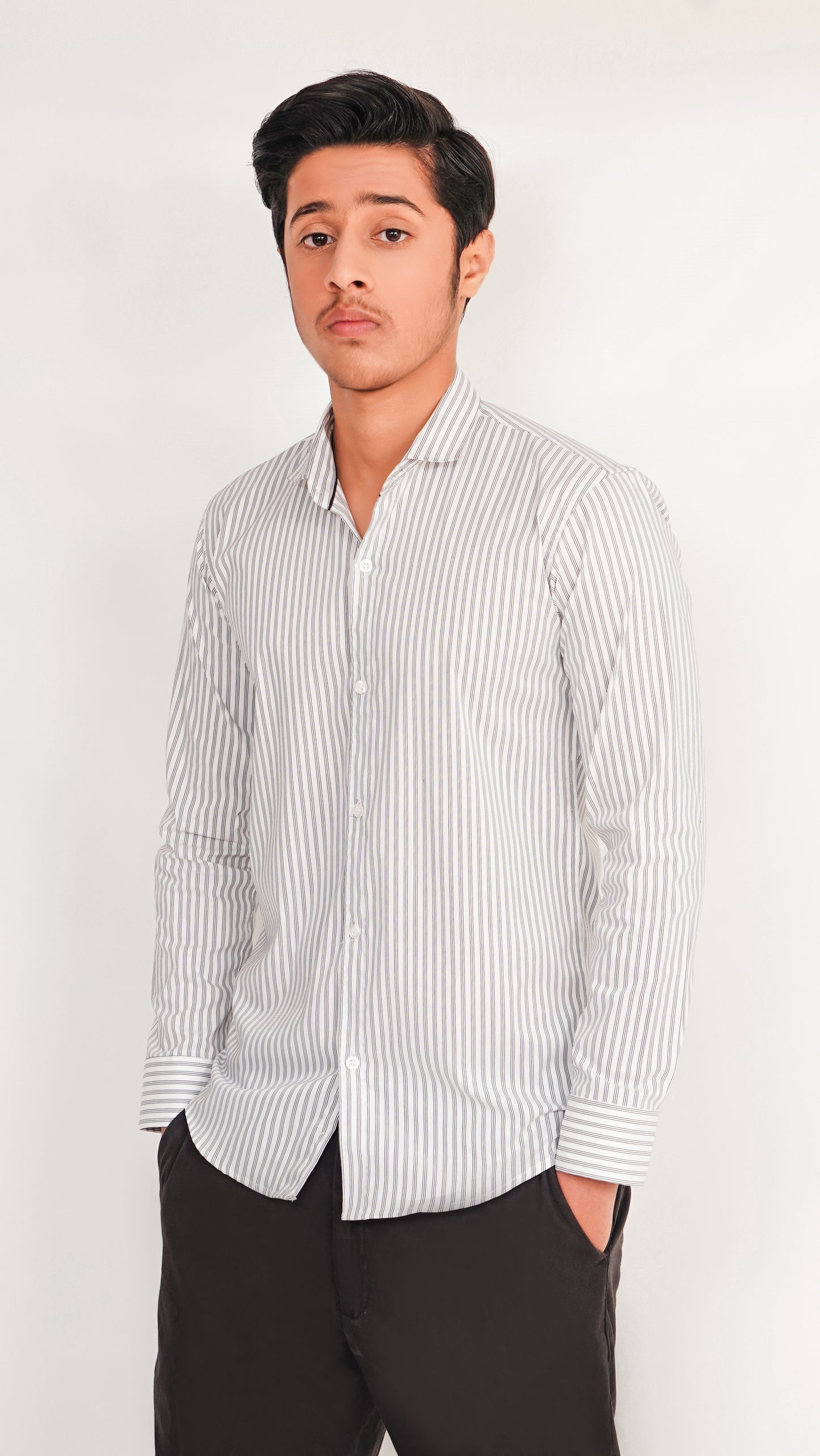 GRAY THIN LINNING SHIRT FOR MENS