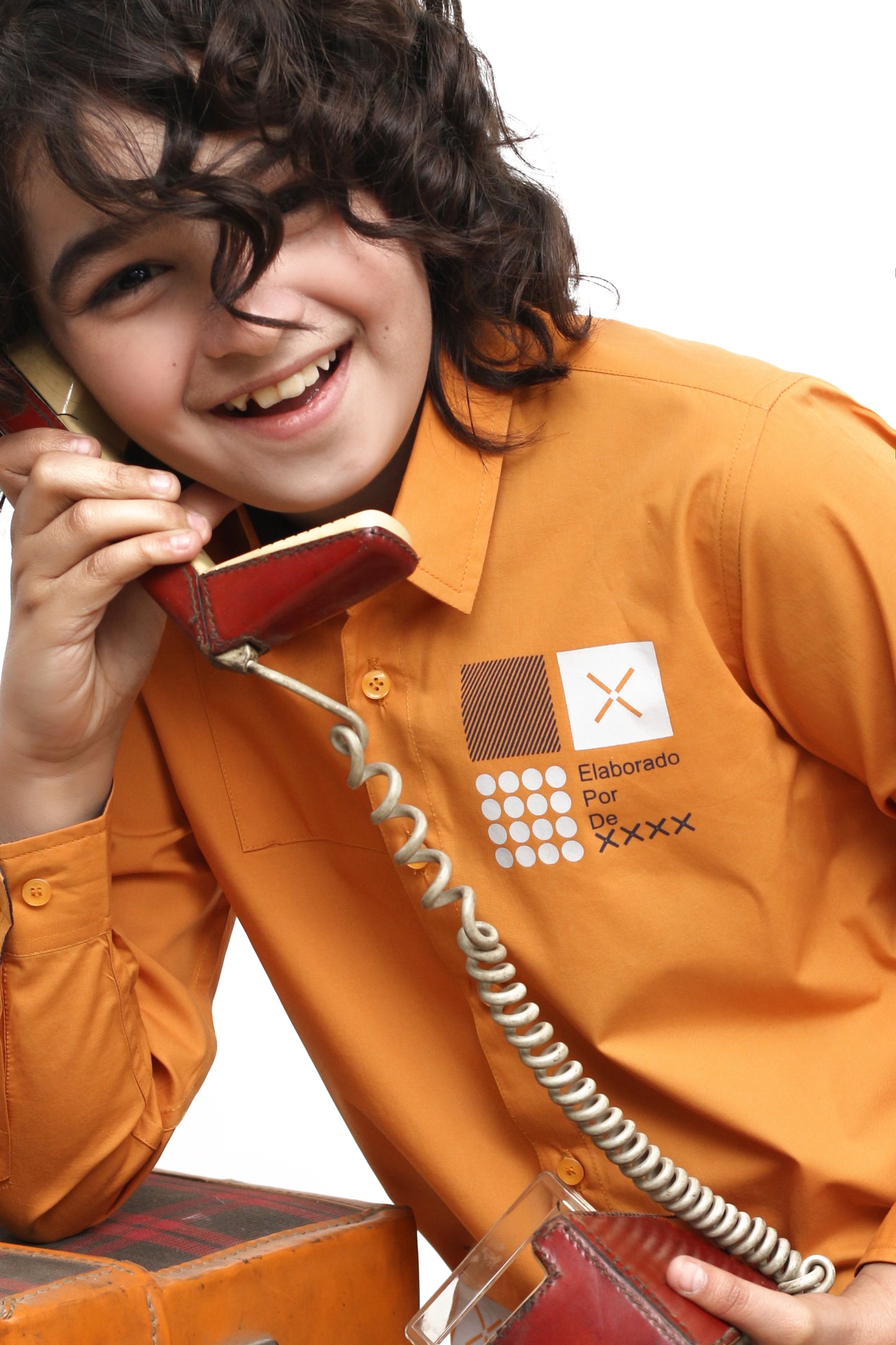 KID'S LIGHT ORANGE CASUAL SHIRT