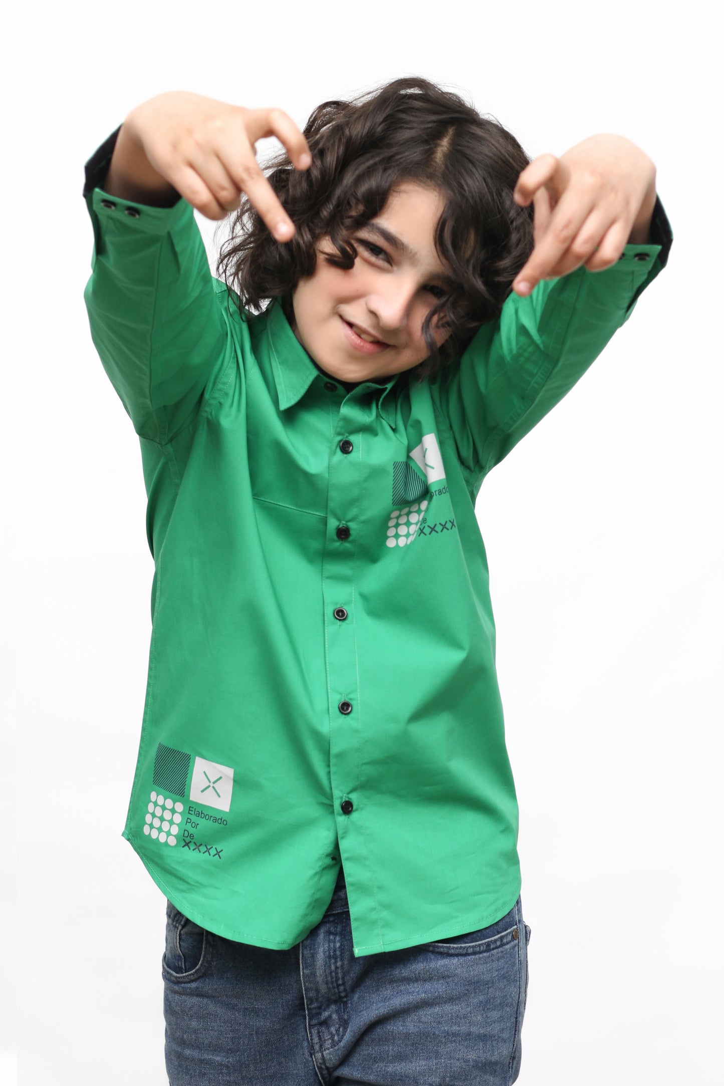 KID'S LIGHT GREEN CASUAL SHIRT