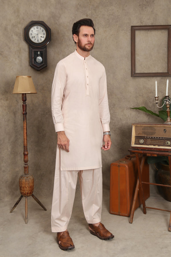 HELLROSA BAUMWOLL-SHALWAR-KAMEEZ FÜR HERREN