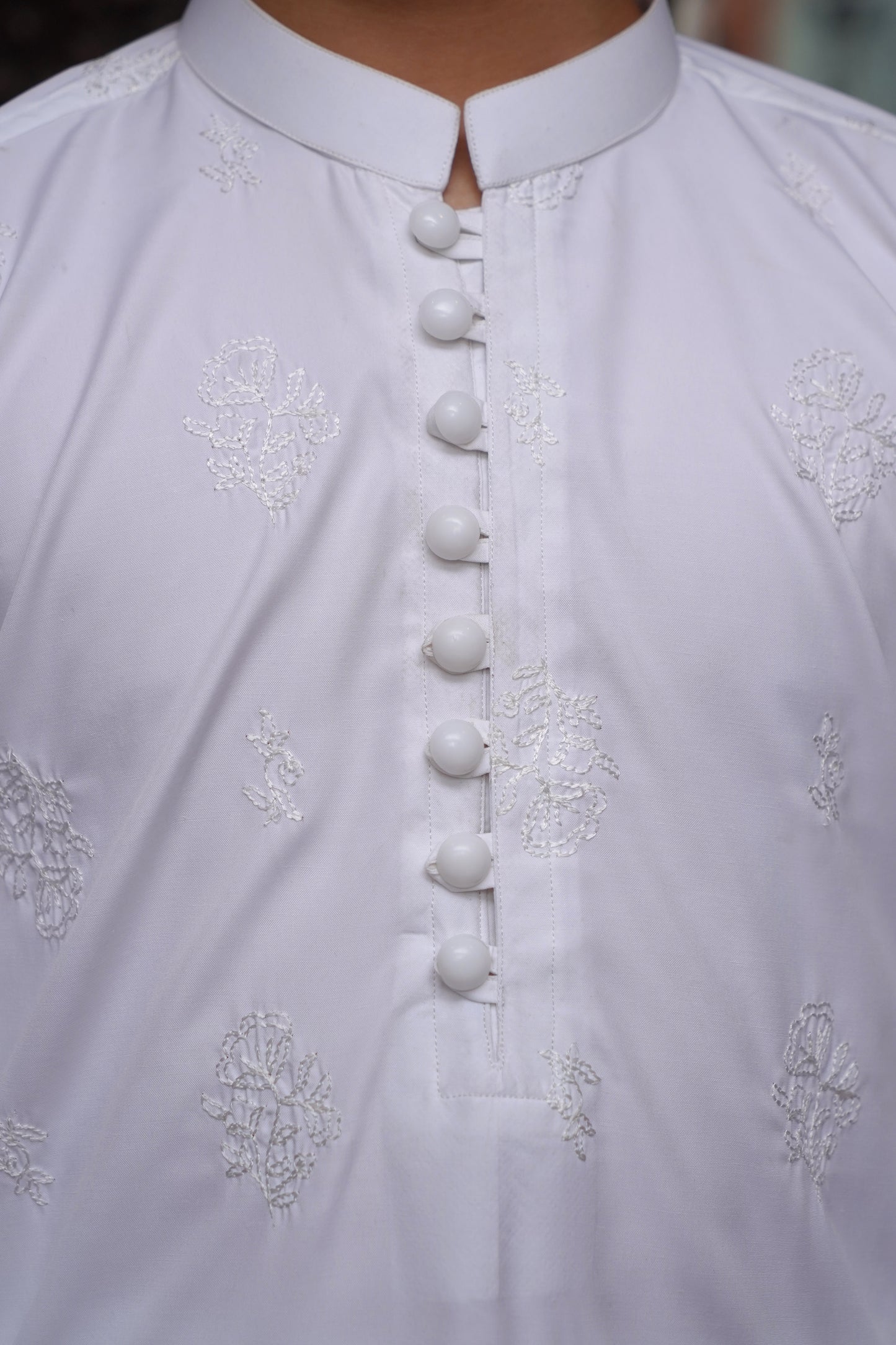WHITE BOSKI CHICKEN KID'S KAMEEZ SHALWAR