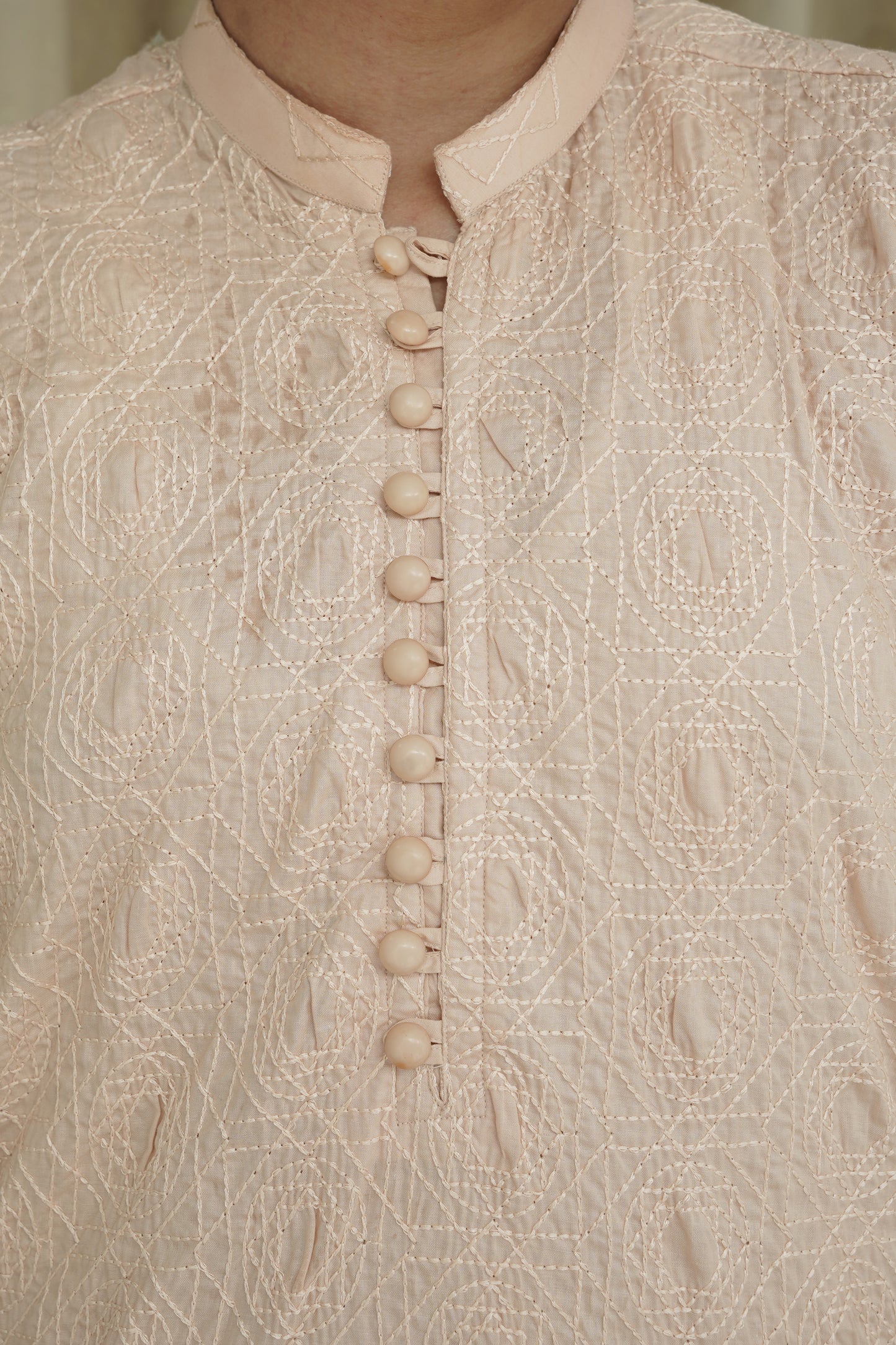 CREAM CHICKEN KID'S COTTON SHALWAR KAMEEZ