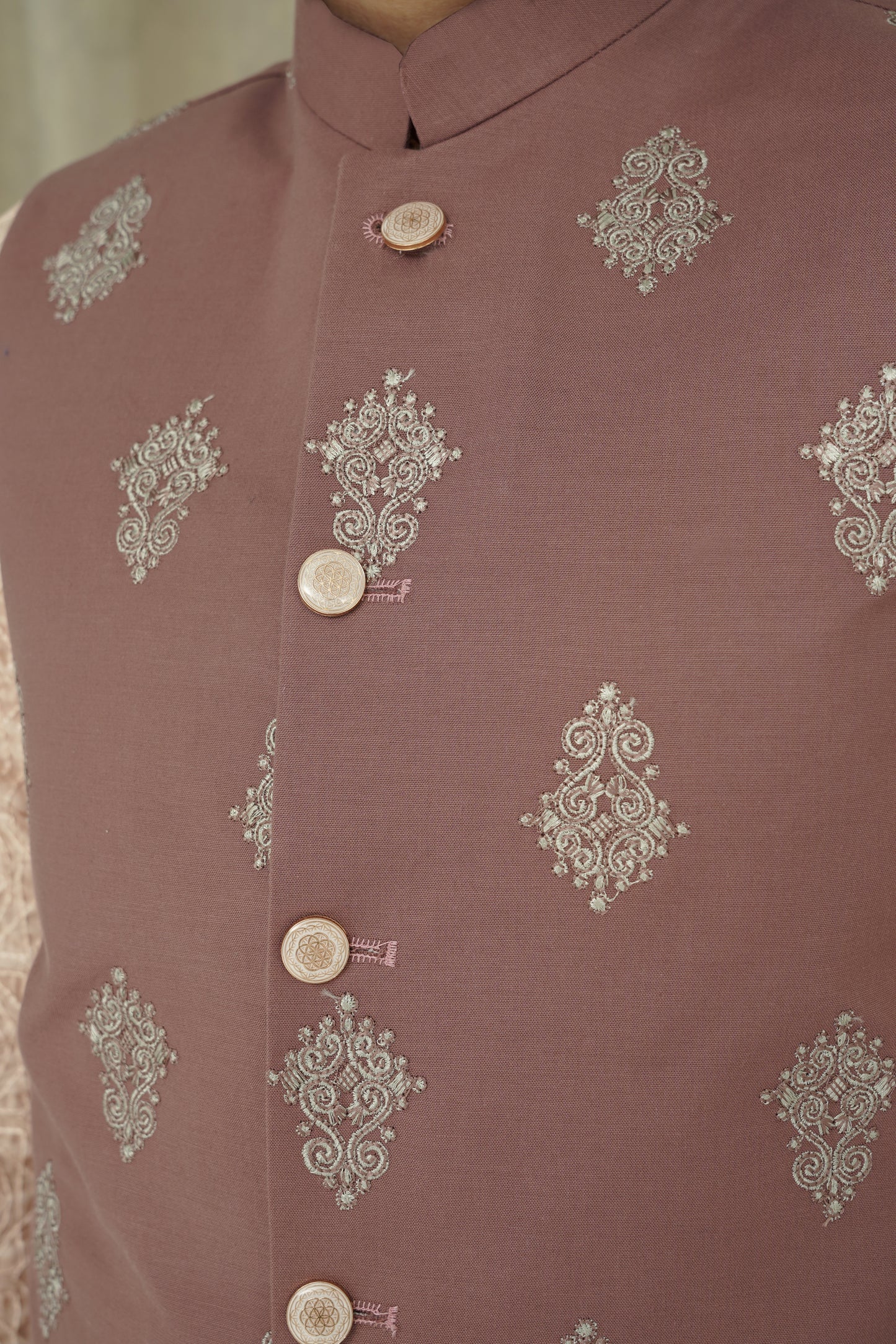 RED EMBROIDERY KID'S WAIST COAT