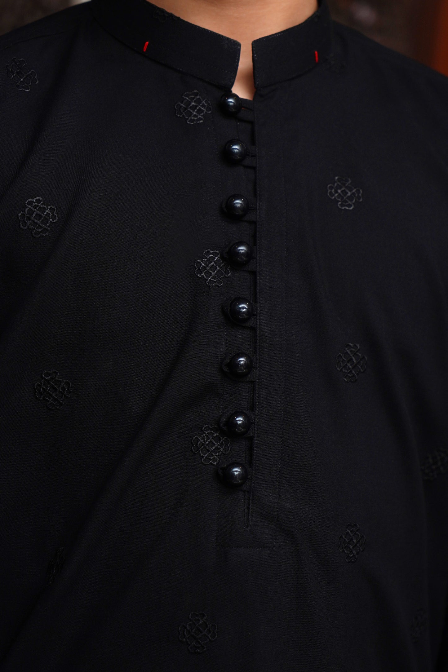 BLACK EMBROIDED WASH & WEAR KID'S KAMEEZ SHALWAR