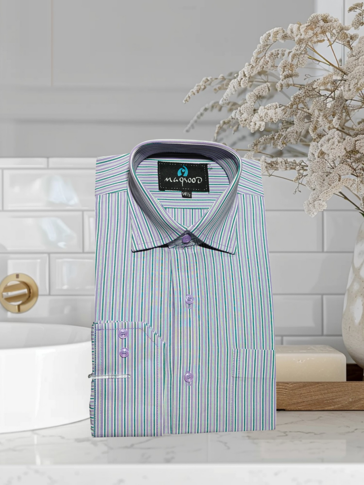 MEN'S AMETHYST LINING DRESS SHIRT