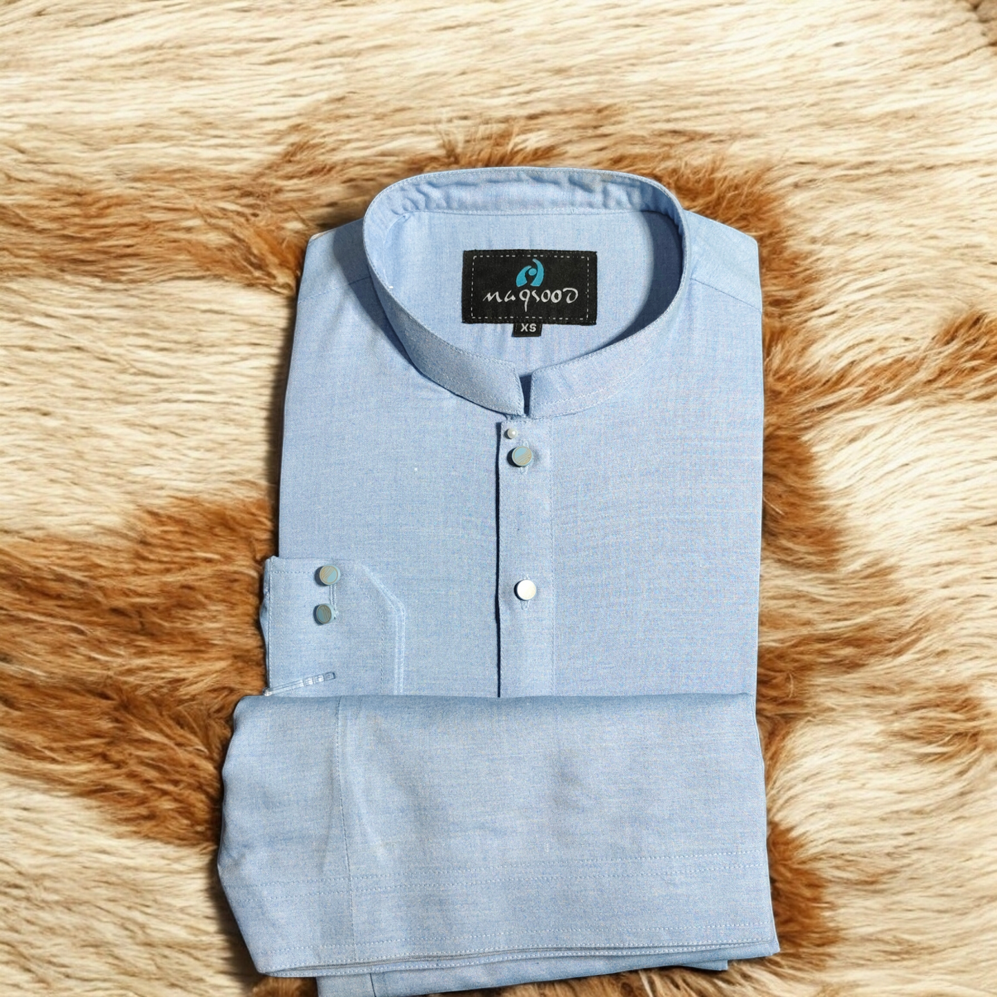 AQUA BLUE WASH & WEAR MEN'S SHALWAR KAMIZ
