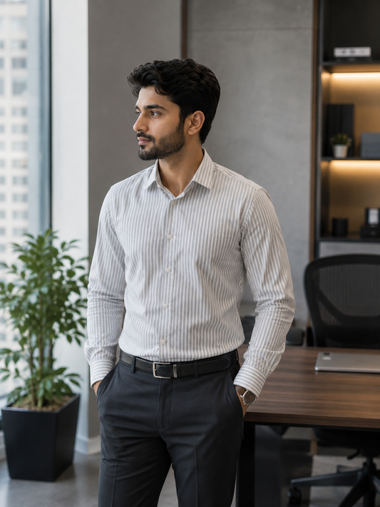 GRAY THICK LINNING SHIRT FOR MENS