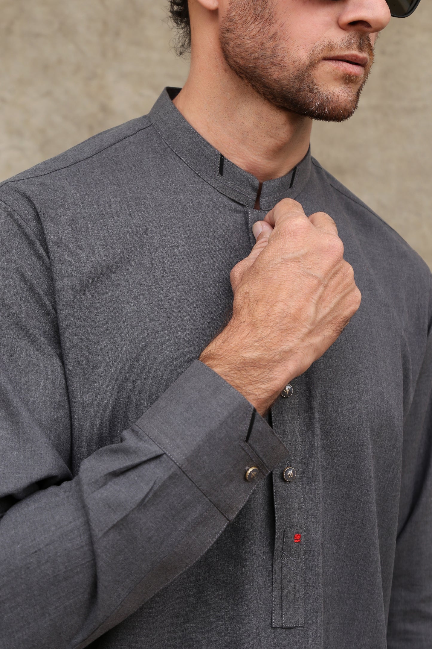 SHARK GREY COTTON MEN'S KAMEEZ SHALWAR - maqsood.pk