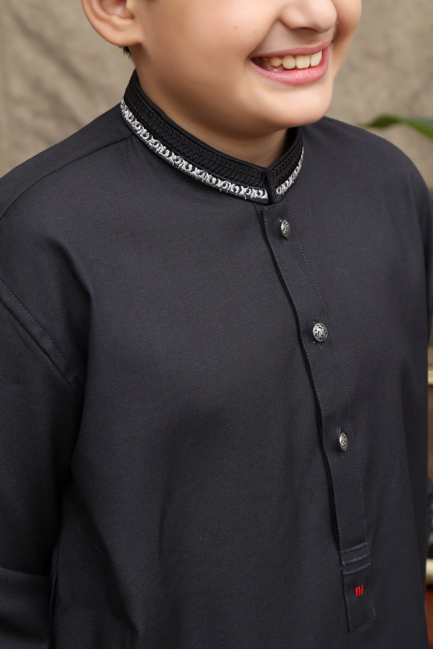 JADE BLACK COTTON KURTA KIDS WEAR - maqsood.pk