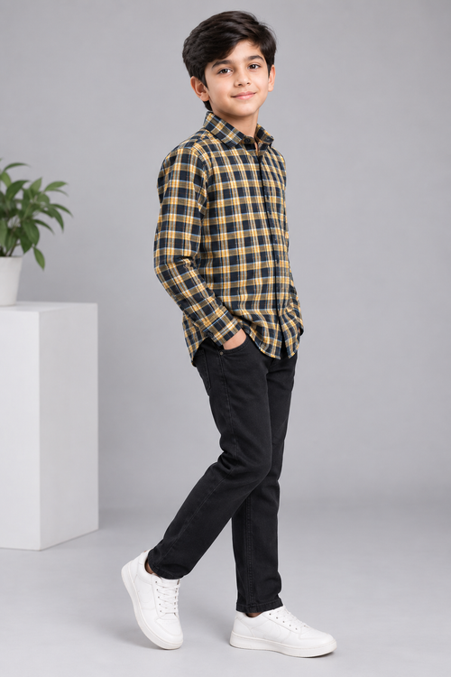 Kid's Check Casual Shirt - view 3 - maqsood.pk