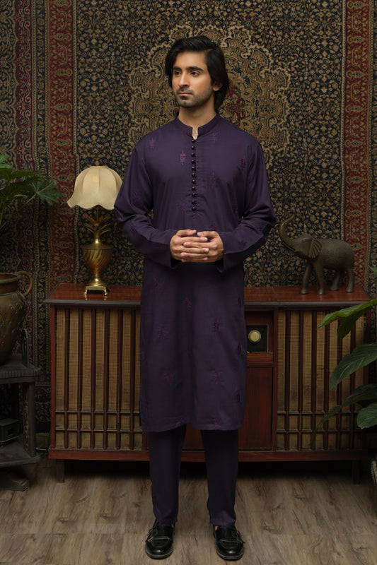 PURPLE CHICKEN MEN'S WASH & WEAR SHALWAR KAMEEZ