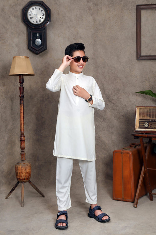 WUNDERSCHÖNES OFF-WHITE KINDER-SHALWAR-KAMEEZ