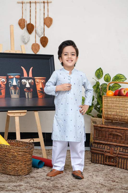 KID'S ICE BLUE KURTA