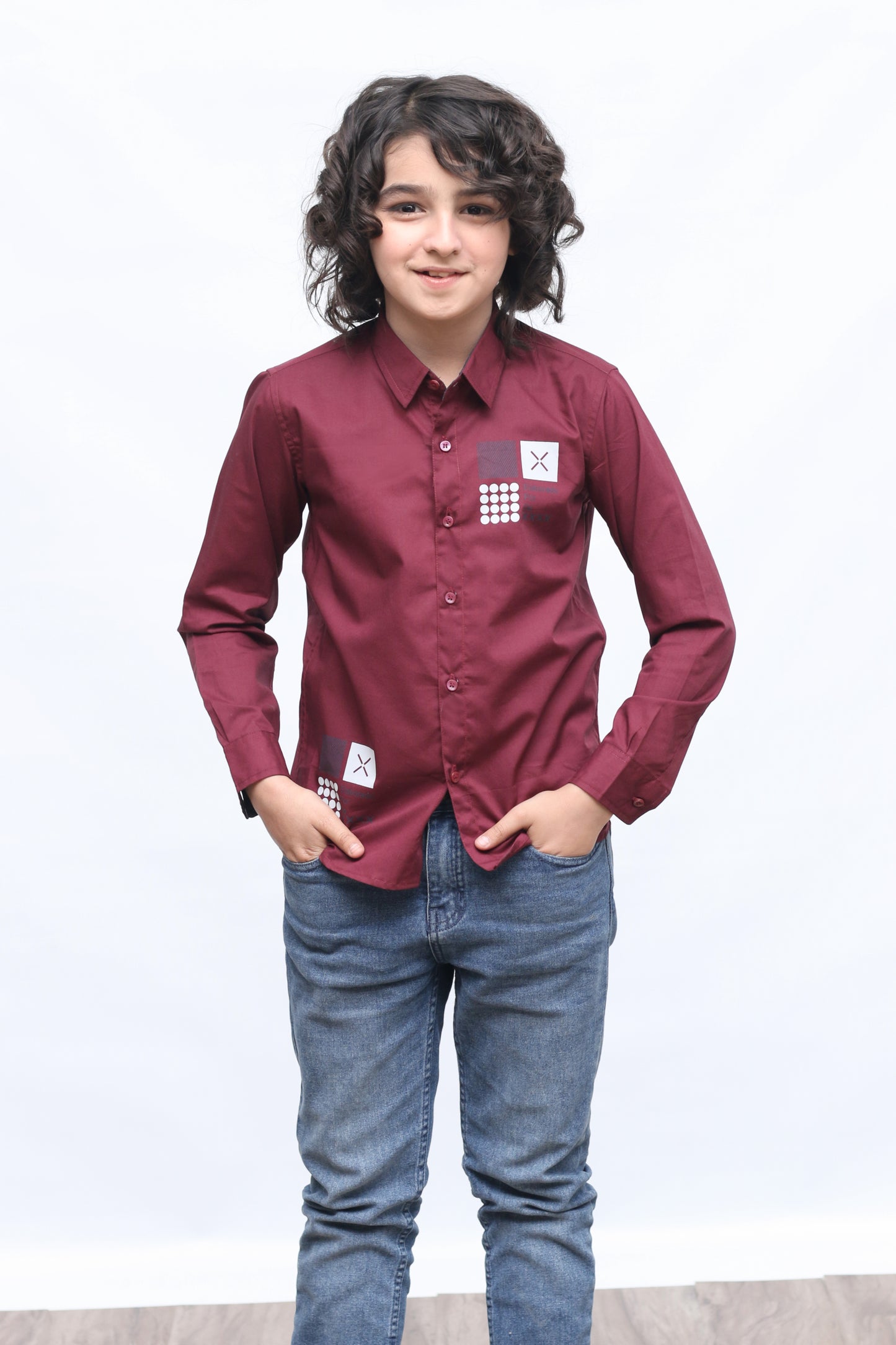 KID'S RED CASUAL SHIRT