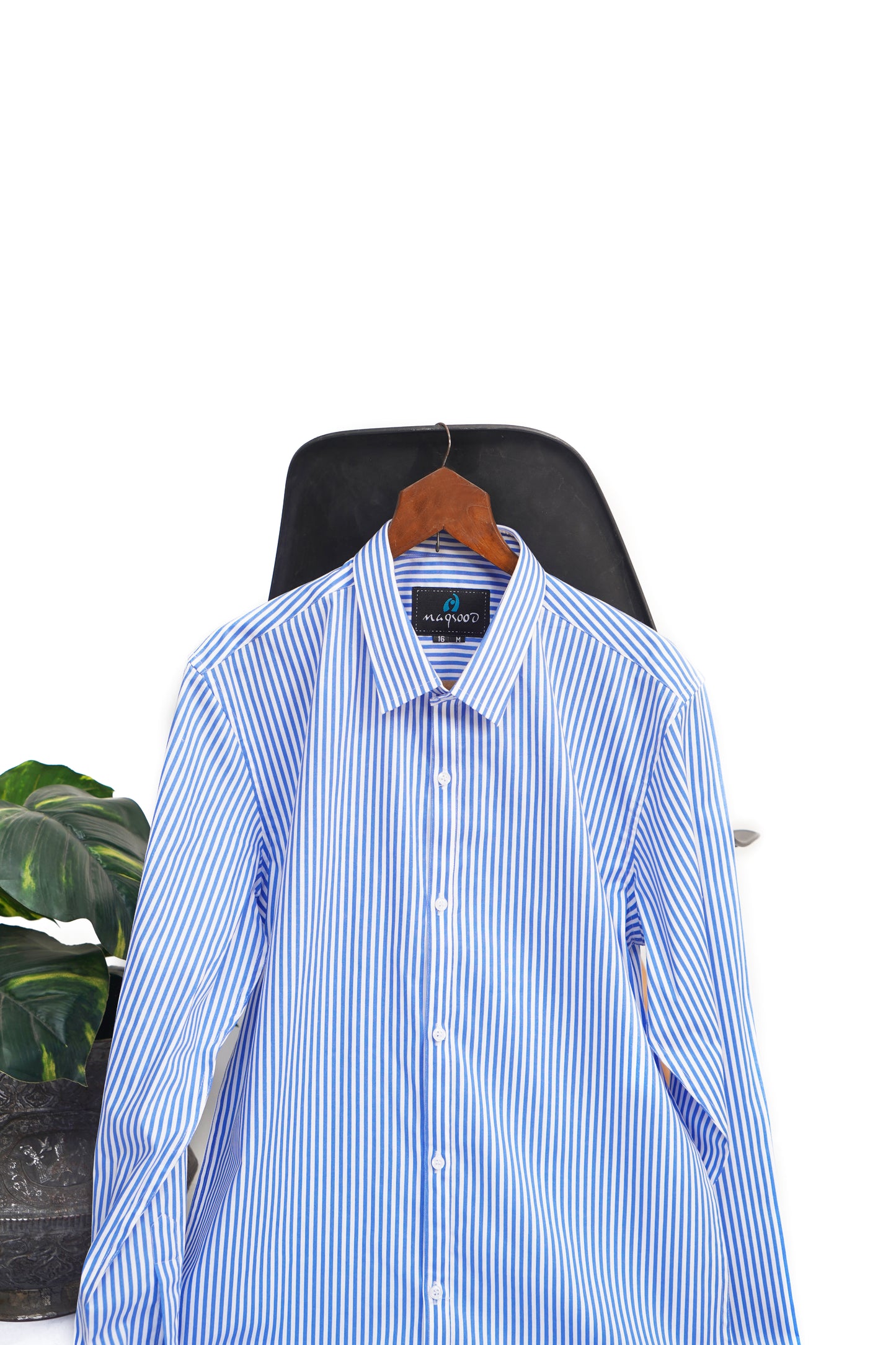 MEN'S BLUE AND WHITE LINNING FORMAL SHIRT