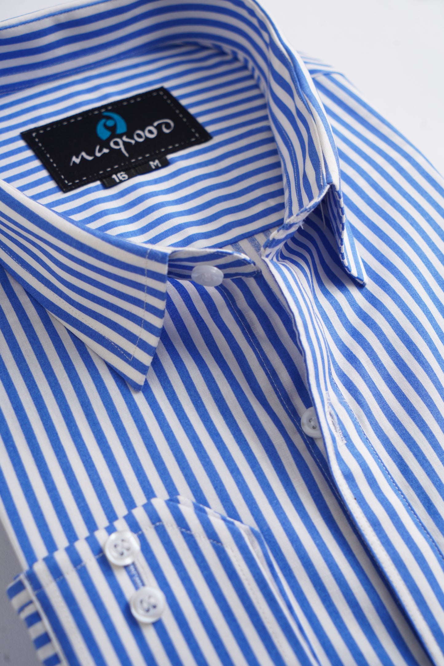 MEN'S BLUE AND WHITE LINNING FORMAL SHIRT