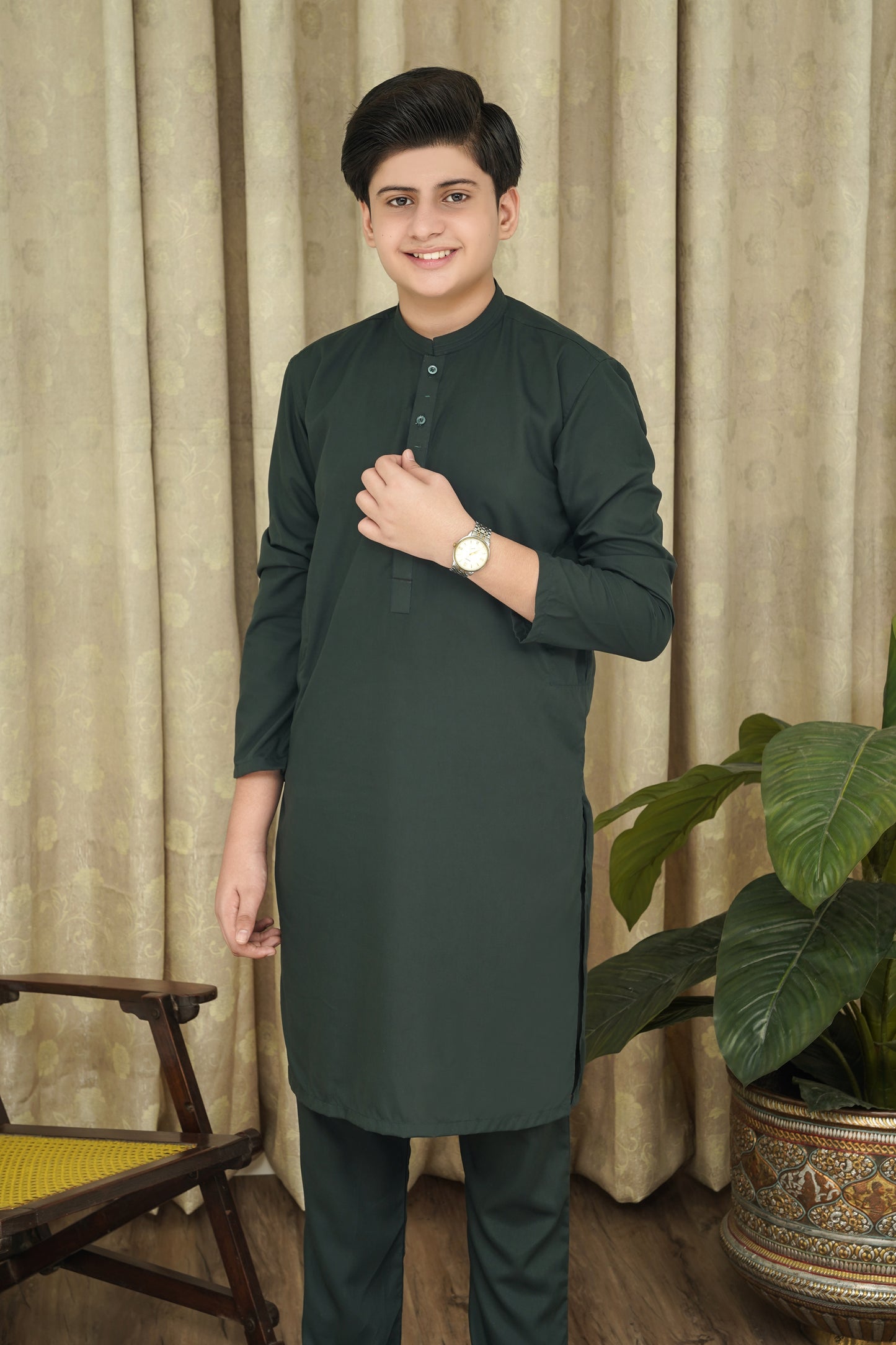 GREEN WASHING WEAR KID'S SHALWAR KAMEEZ