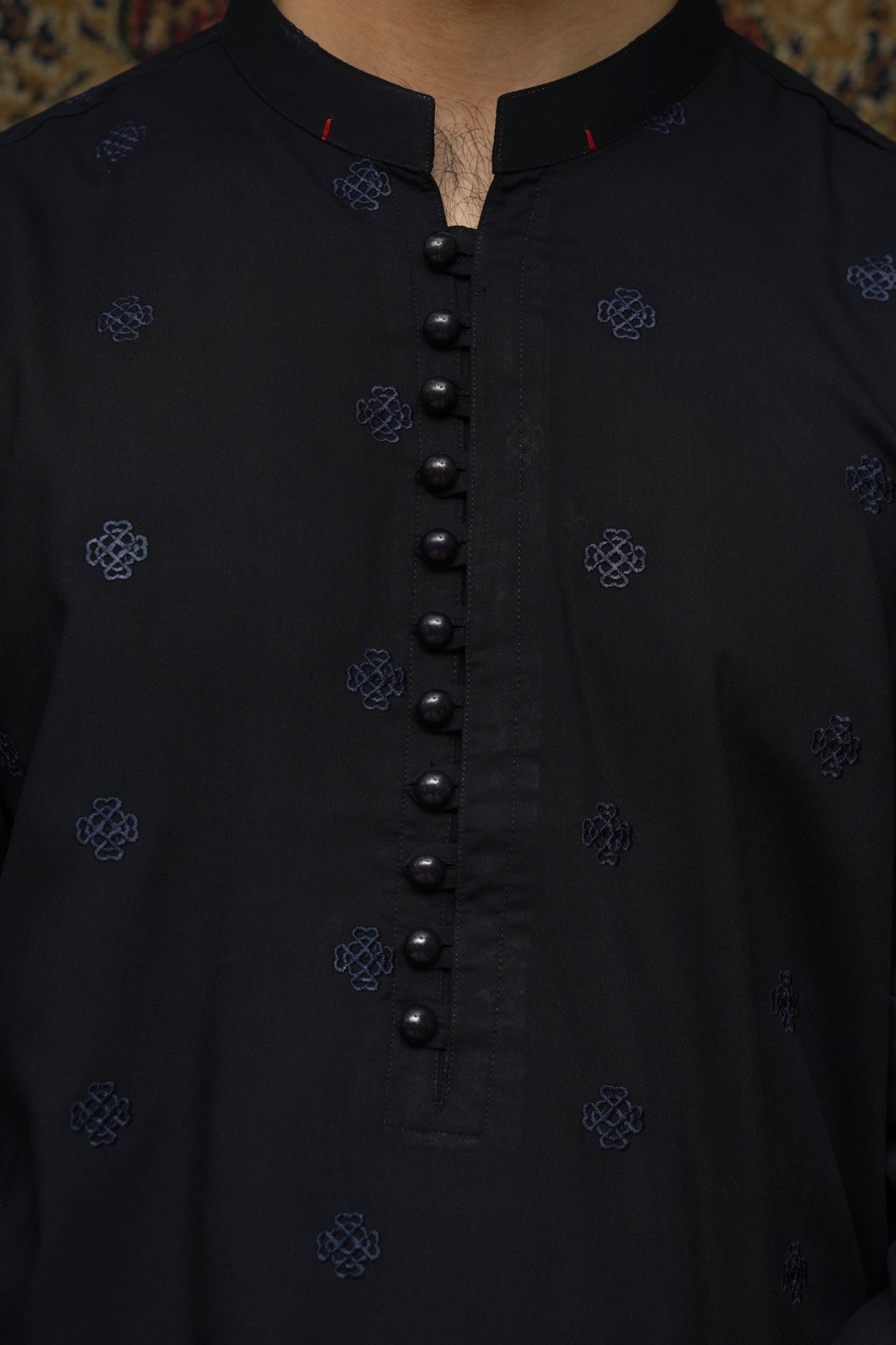 BLUE EMBROIDED WASH & WEAR MEN'S SHALWAR KAMEEZ