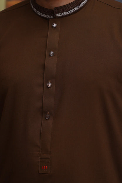 BROWN MEN'S WASH & WEAR KURTA