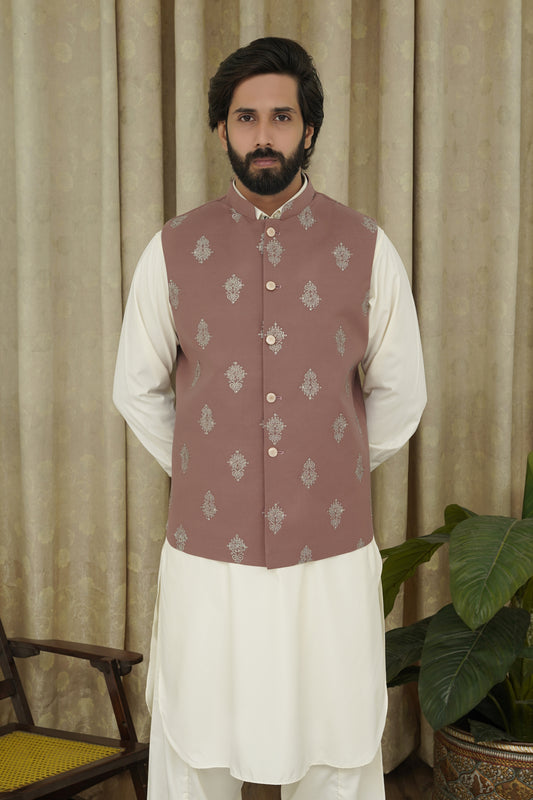 RED EMBROIDERY MEN'S WAIST COAT