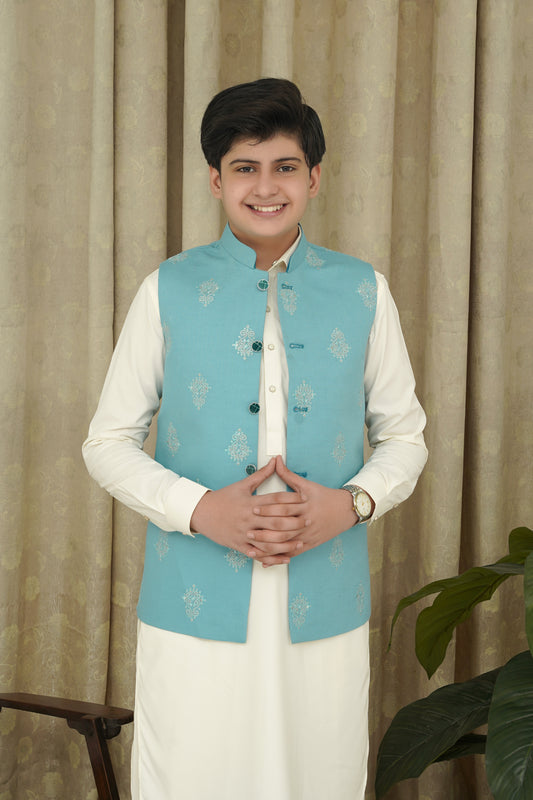 FEROZI  EMBROIDERY KID'S WAIST COAT