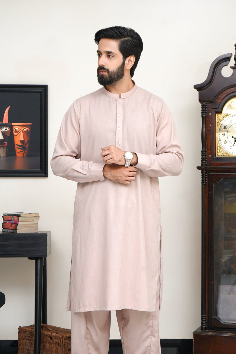 MEN'S PEECH WASH'N WEAR  KAMEEZ SHALWAR
