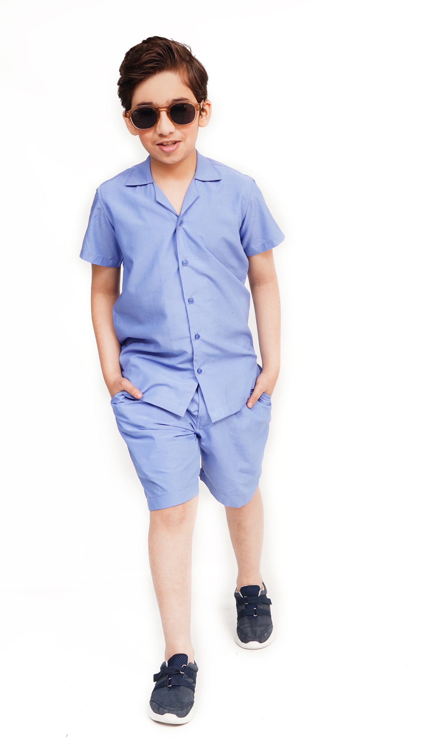 SKY BLUE SHIRT AND NEEKER KID'S PAIR