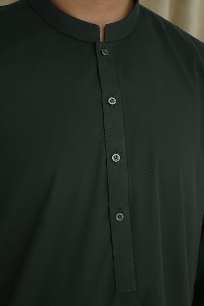 GREEN WASH & WEAR MEN'S SHALWAR KAMEEZ