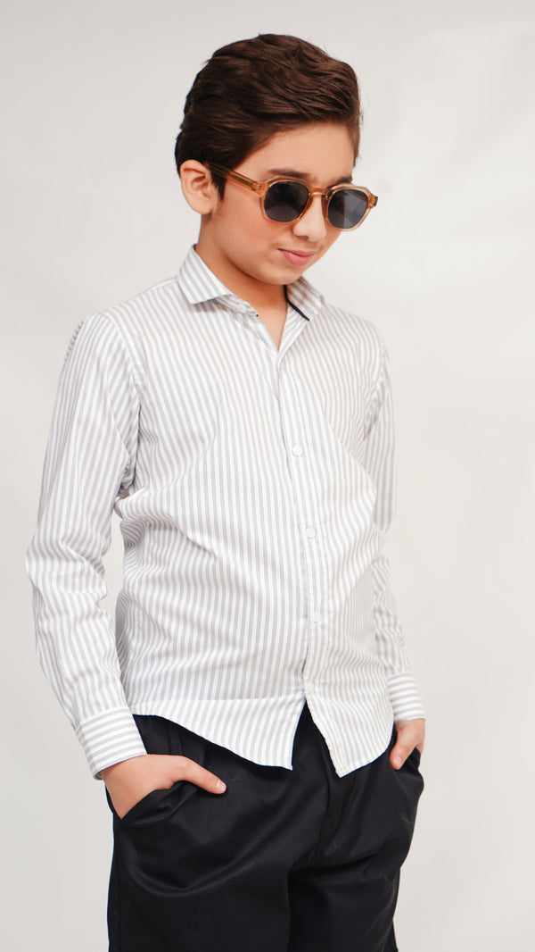 GRAY THICK LINNING SHIRT FOR KIDS