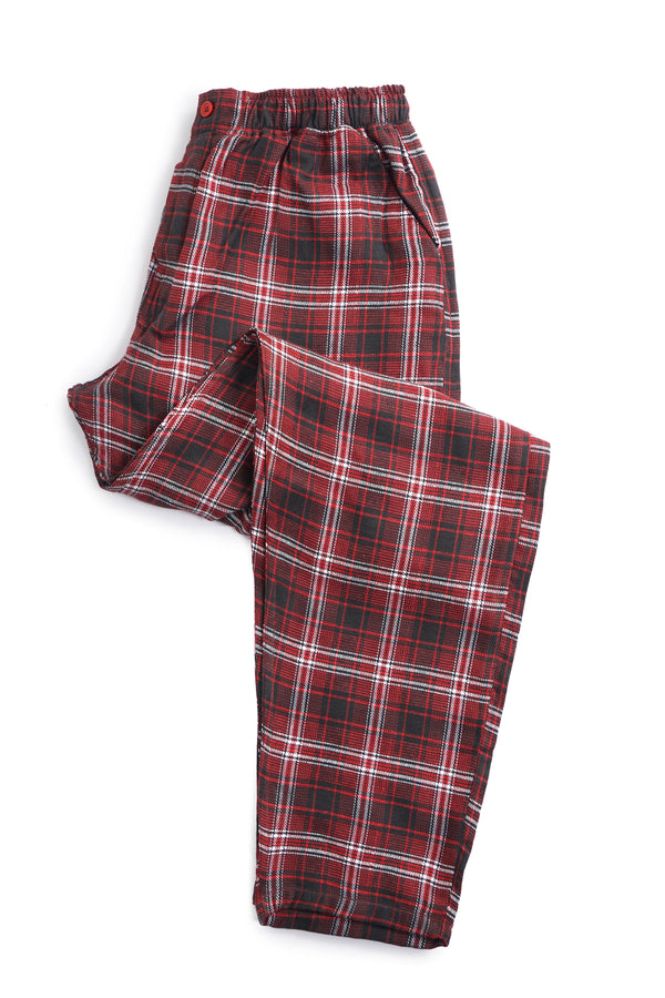 FLALLYN RED BLACK CHECK COMFIRT TROUSER FOR KIDS