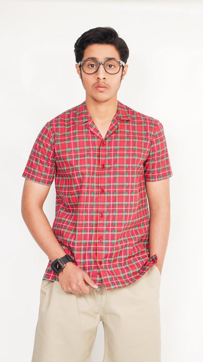 RED PRINT SHIRT AND BLACK TWIL NEEKER MEN'S PAIR