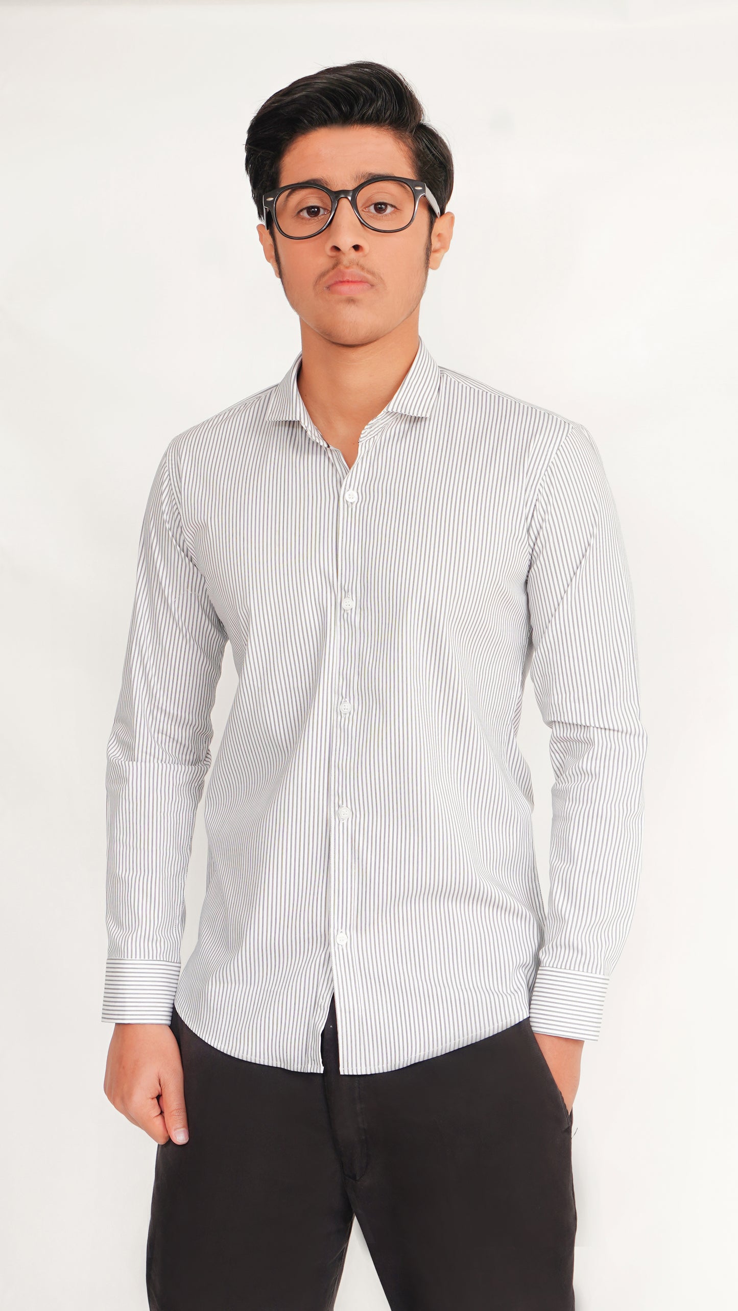 MEN'S THICK GRAY LINNING FORMAL SHIRT