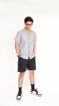 MEN'S GRAY BLUE PRINT SAFARI SHIRT AND BLUE NEEKER