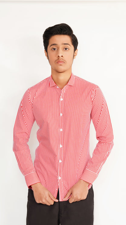 MEN'S RED LINNING FORMAL SHIRT