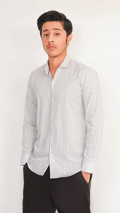 MEN'S THIN GRAY LINNING FORMAL SHIRT