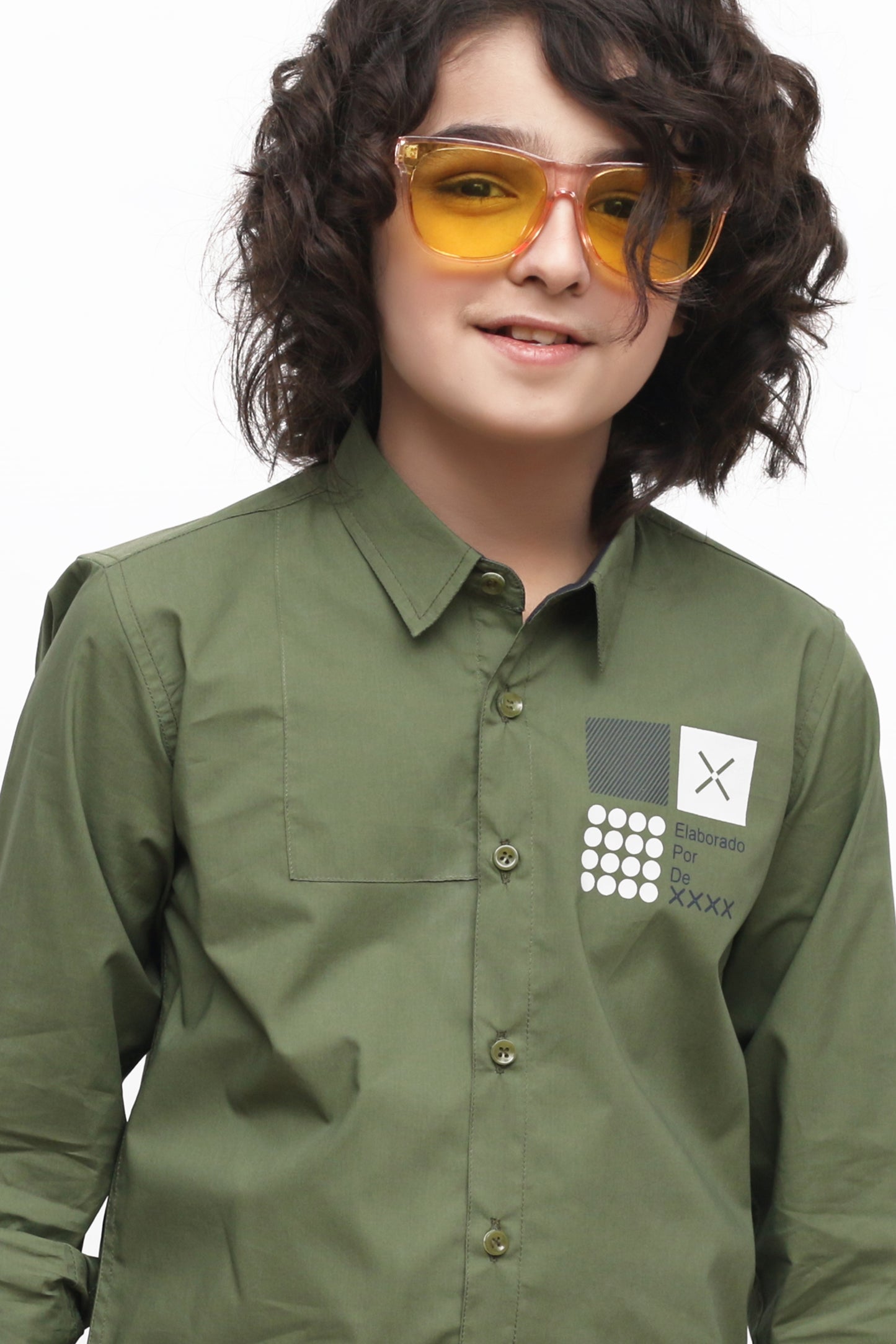 KID'S CAMAL GREEN CASUAL SHIRT